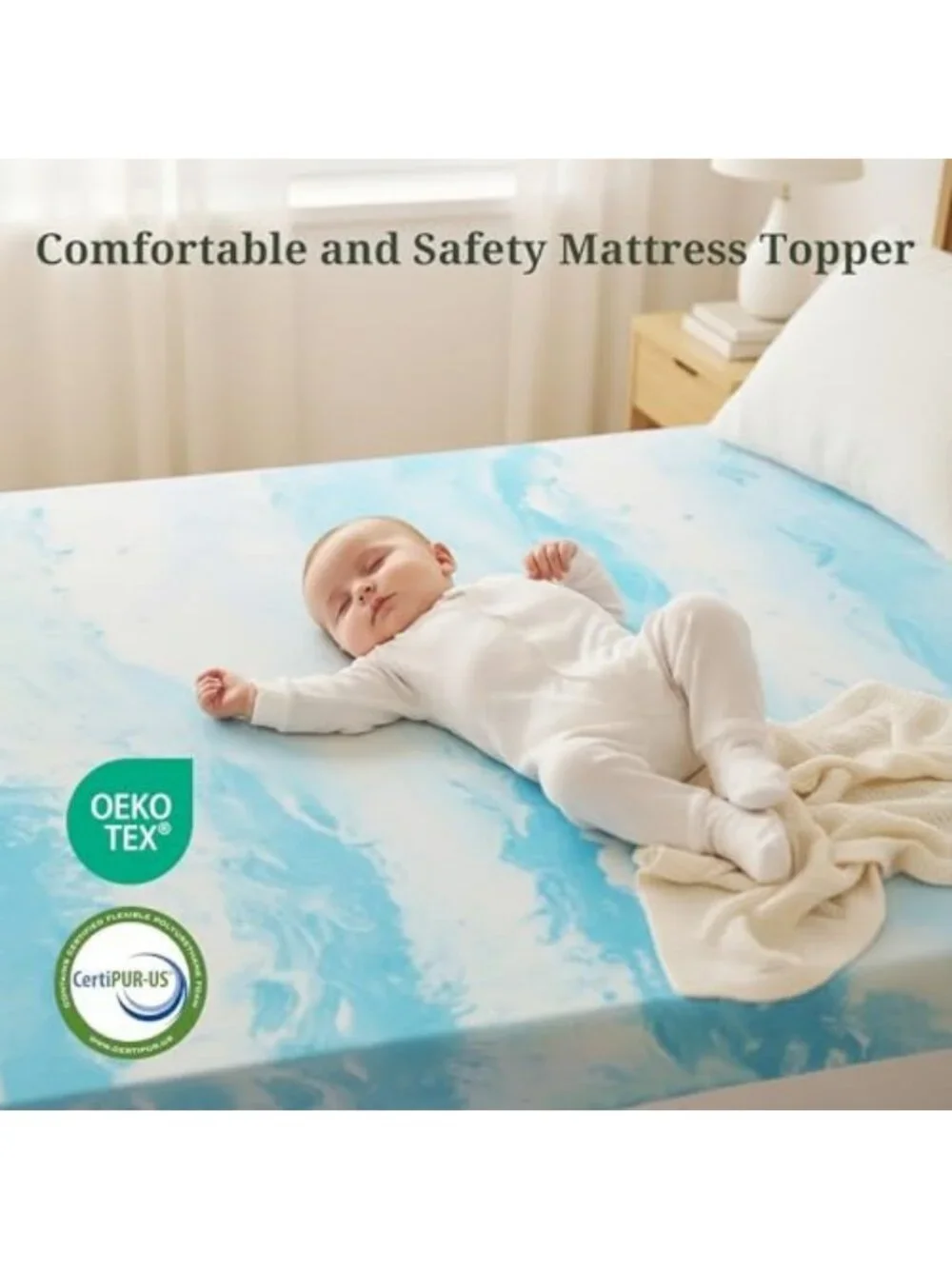 3-Inch Ventilated Gel Memory Foam Mattress Topper for Ultimate Comfort & Support